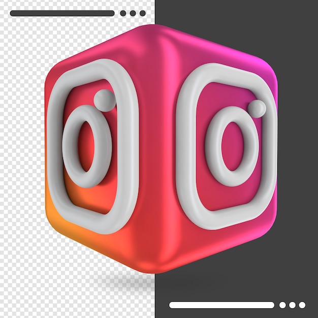 Boîte 3d Avec Logo D'instagram En Rendu 3d