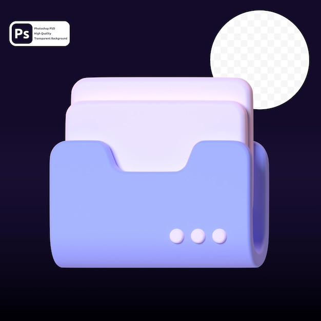 Boîte d'archives en rendu 3d pour la présentation Web d'actifs graphiques ou autre