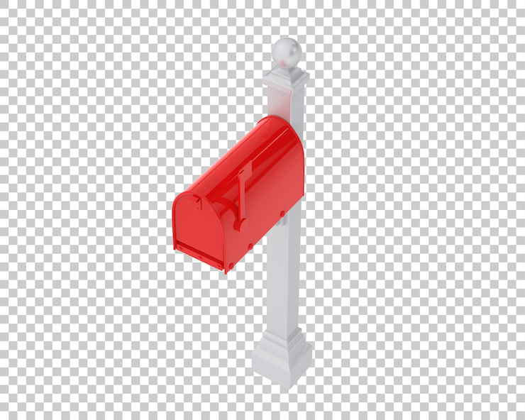 PSD boîte aux lettres résidentielle sur fond transparent illustration de rendu 3d