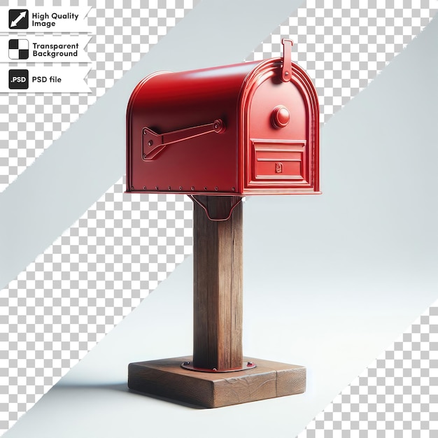 Boîte Aux Lettres Rouge Psd Avec Courrier Sur Fond Transparent Avec Couche De Masque Modifiable