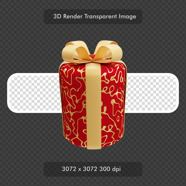 Boîte cadeau ronde 3D en rouge et or
