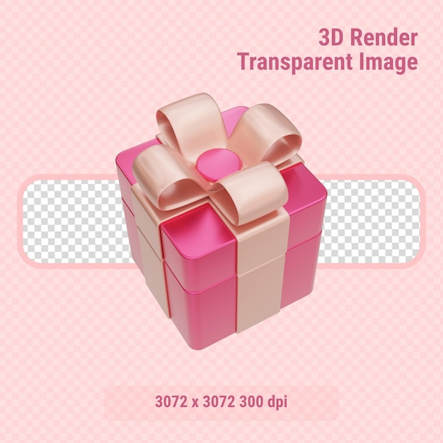 Boîte cadeau rose magenta Illustration de rendu 3D