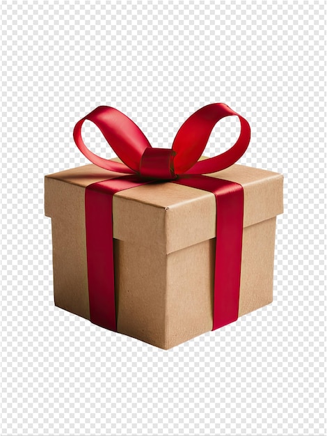 PSD une boîte à cadeaux avec un ruban rouge dessus