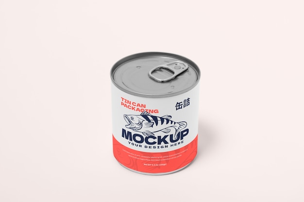 Boîte d'étain dans une maquette de studio