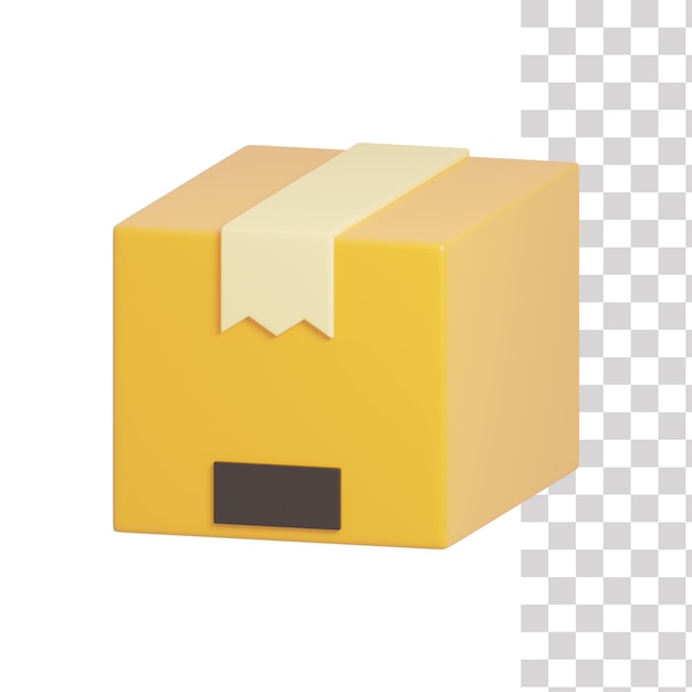 PSD boîte jaune avec une découpe carrée sur le dessus.