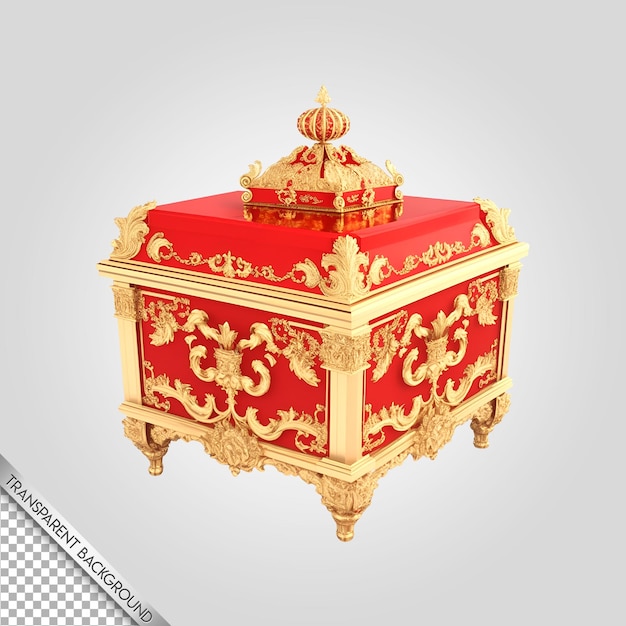 PSD boîte de luxe baroque fond transparent