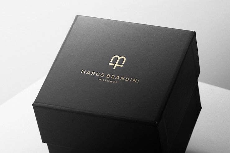 PSD boîte de luxe de maquette de logo