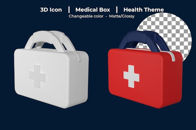 PSD boîte médicale icône 3d