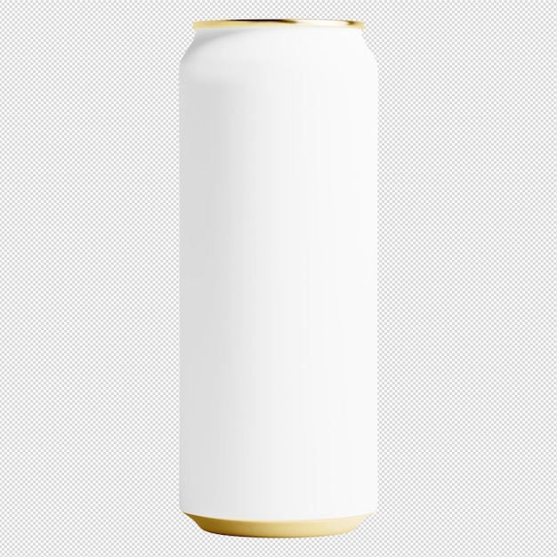 Boîte métallique blanche pour la bière ou les boissons gazeuses sans arrière-plan