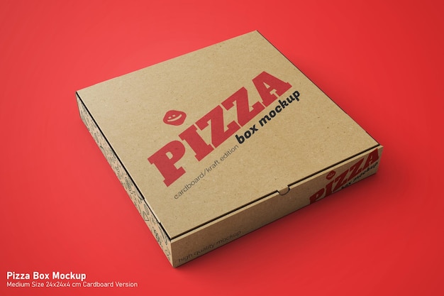 boîte de nourriture à pizza fermée écologique emballage en carton maquette réaliste vue en perspective