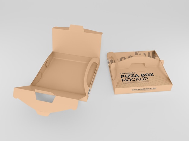 Boîte à Pizza En Carton Avec Maquette De Poignée