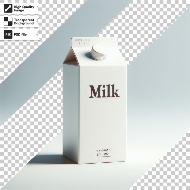 PSD boîte psd de lait et verre de lait sur fond transparent