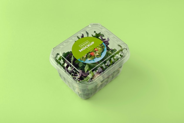 PSD boîte à salade saine savoureuse à angle élevé