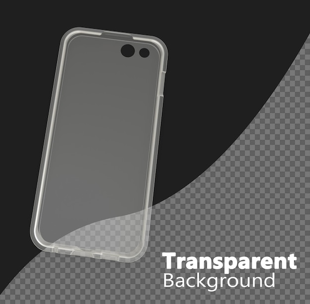 PSD un boîtier mobile transparent isolé sur un fond transparent