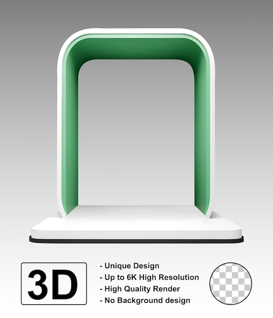 Le boîtier vert de l'événement montre le cas de l'affichage de la maquette 3D