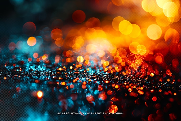 PSD bokeh abstracto en un fondo transparente