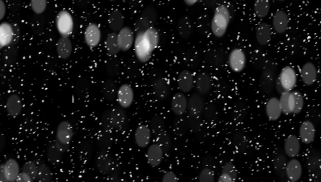 Bokeh del cielo nocturno con efecto de nieve