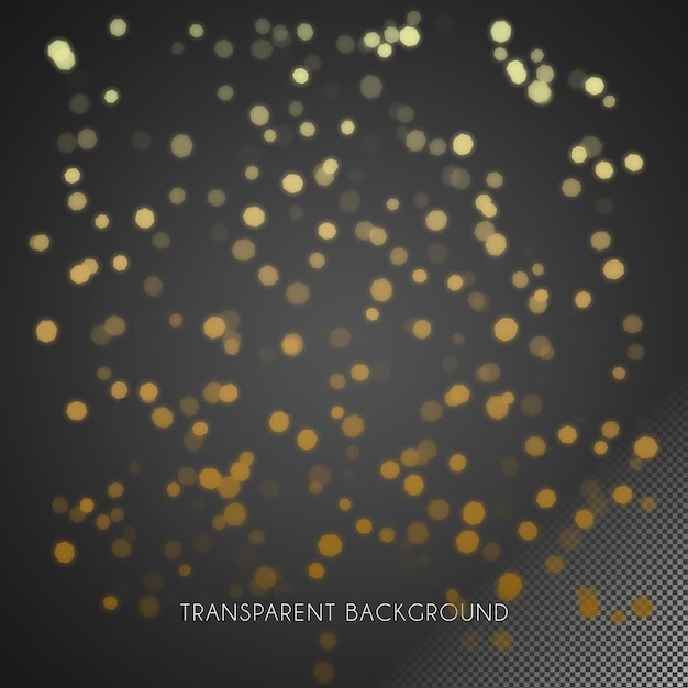 Bokeh dorado 3 con fondo transparente