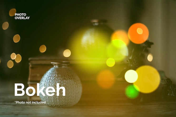 PSD bokeh light leak photo overlay in psd