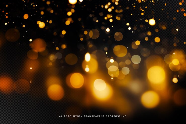 PSD bokeh lumineux bleu sur fond transparent