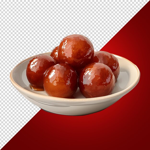 Un Bol De Boules De Chocolat Avec Un Fond Rouge