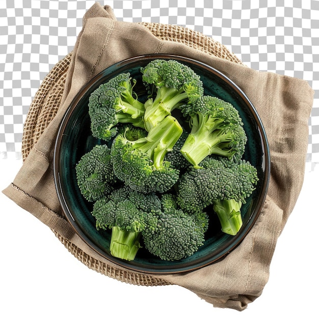 PSD un bol de brocoli est assis sur une table