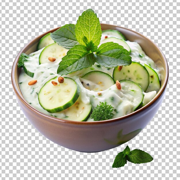PSD un bol de concombre rafraîchissant et une salade de yogourt