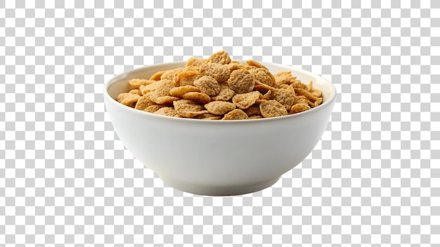 PSD un bol de cornflakes isolé sur un fond transparent