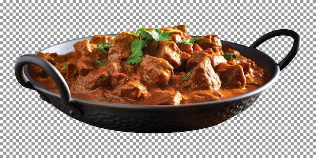 PSD bol de curry de boeuf savoureux isolé sur fond transparent