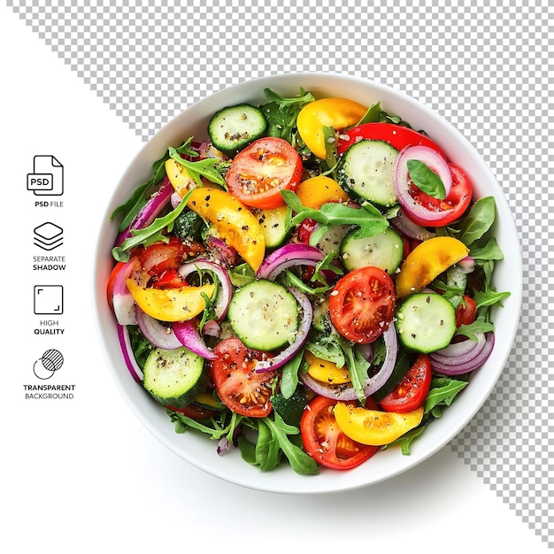 Un bol avec de délicieux légumes isolés sans arrière-plan