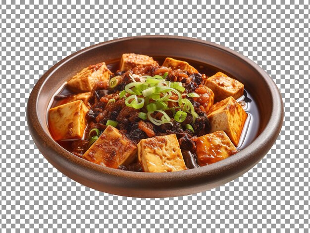 PSD bol de délicieux plat de tofu ma po sur fond transparent