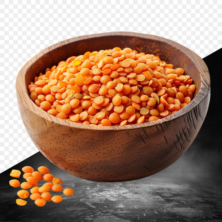 PSD un bol de haricots avec un fond noir avec une image de haricuts dedans