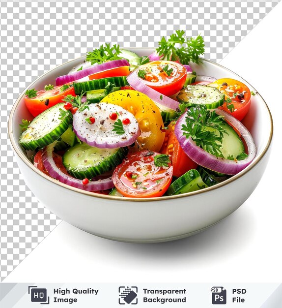 PSD bol d'images psd avec salade de légumes frais isolé sur un fond transparent