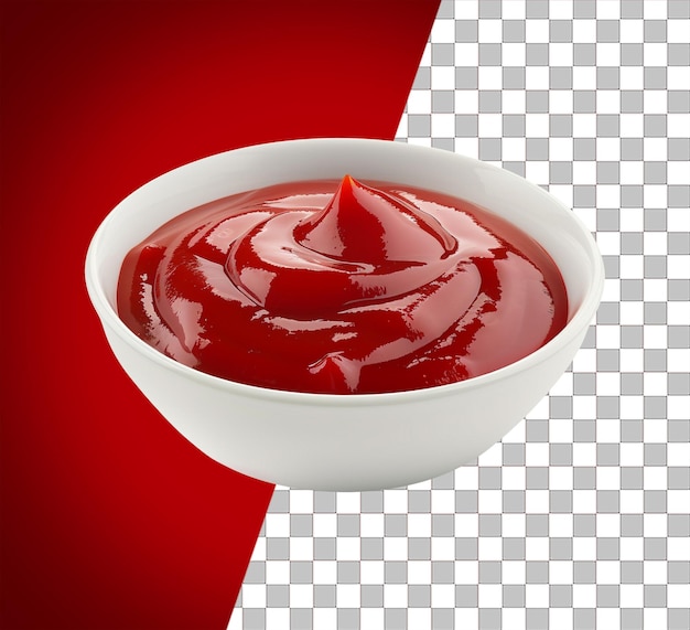 PSD un bol isolé de sauce ketchup avec un fond transparent