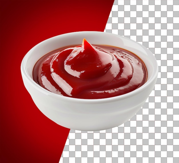 PSD un bol isolé de sauce ketchup avec un fond transparent