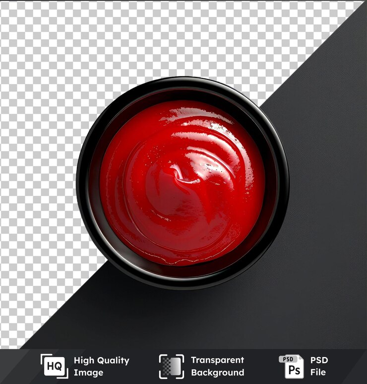 PSD un bol de ketchup à l'image transparente en format psd vue supérieure png clipart