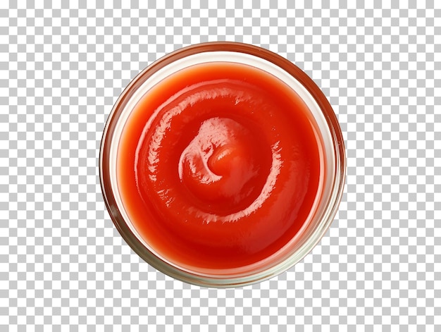 PSD bol de ketchup isolé sur fond transparent vue de dessus png psd