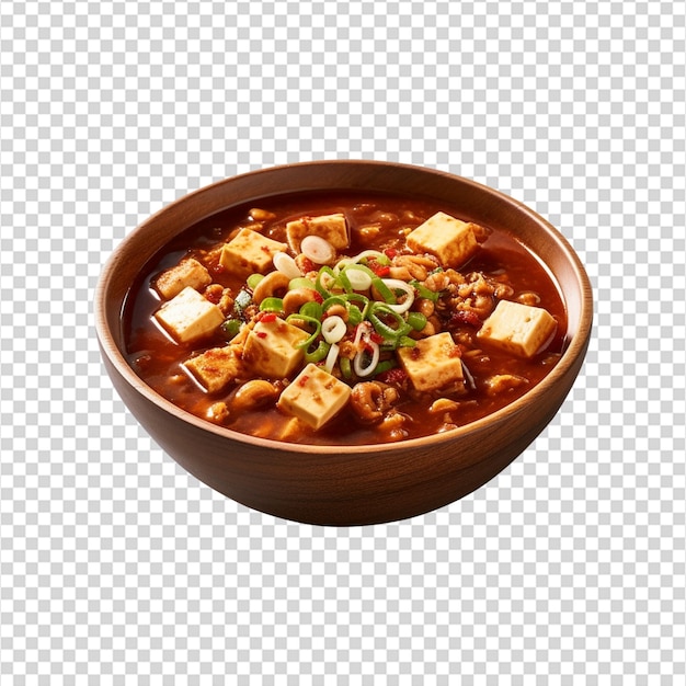 PSD bol de mapo tofu sur fond transparent