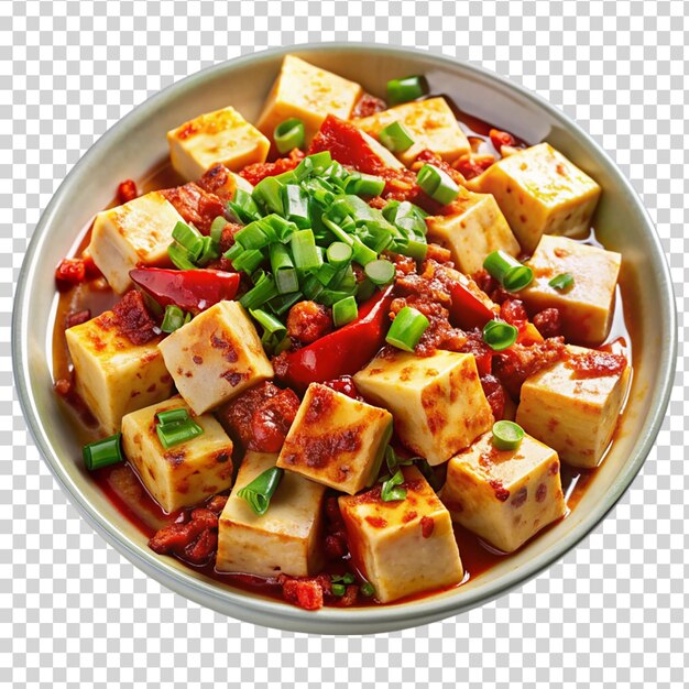 PSD un bol de mapo tofu isolé sur un fond transparent