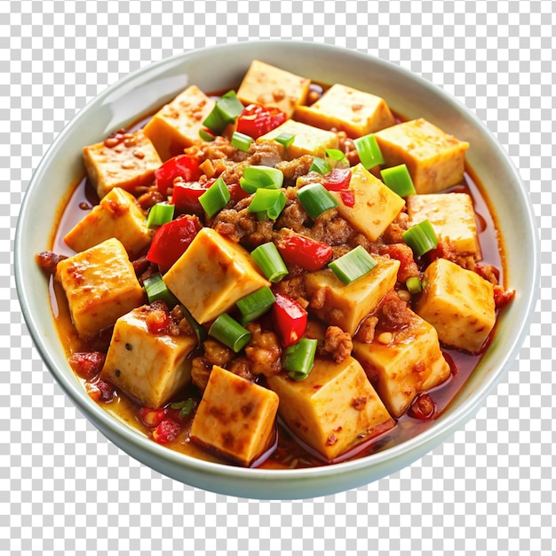 PSD un bol de mapo tofu isolé sur un fond transparent