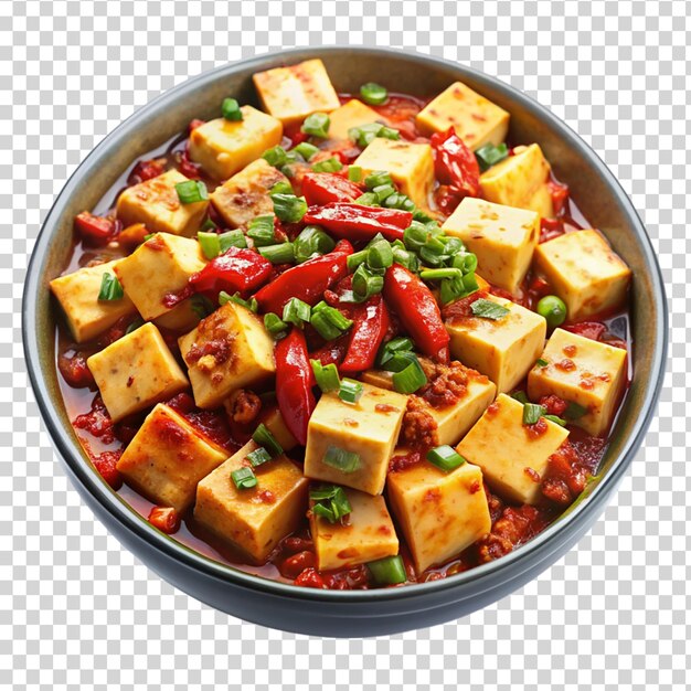 PSD un bol de mapo tofu isolé sur un fond transparent