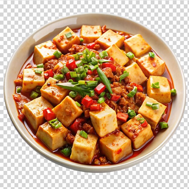 PSD un bol de mapo tofu isolé sur un fond transparent