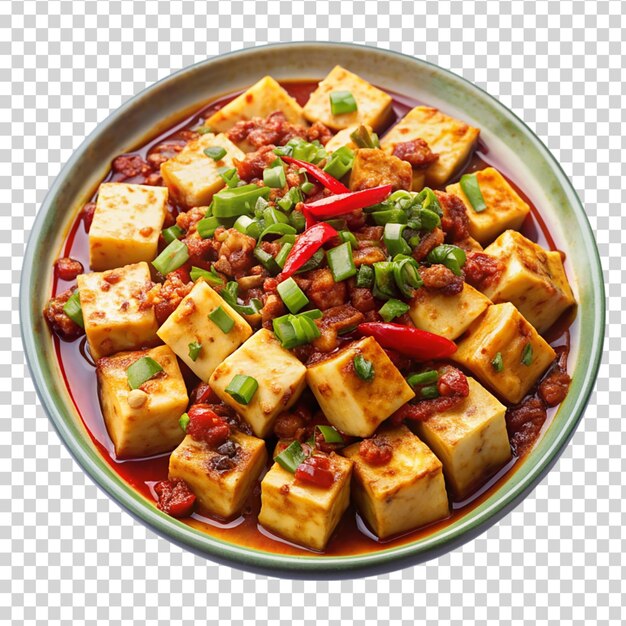 PSD un bol de mapo tofu isolé sur un fond transparent