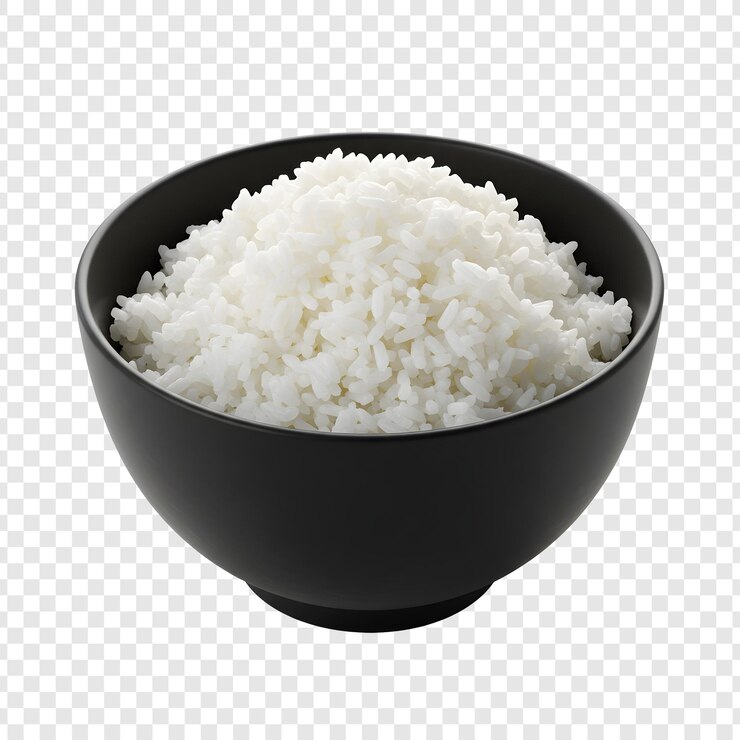 PSD un bol de riz blanc parfaitement cuit