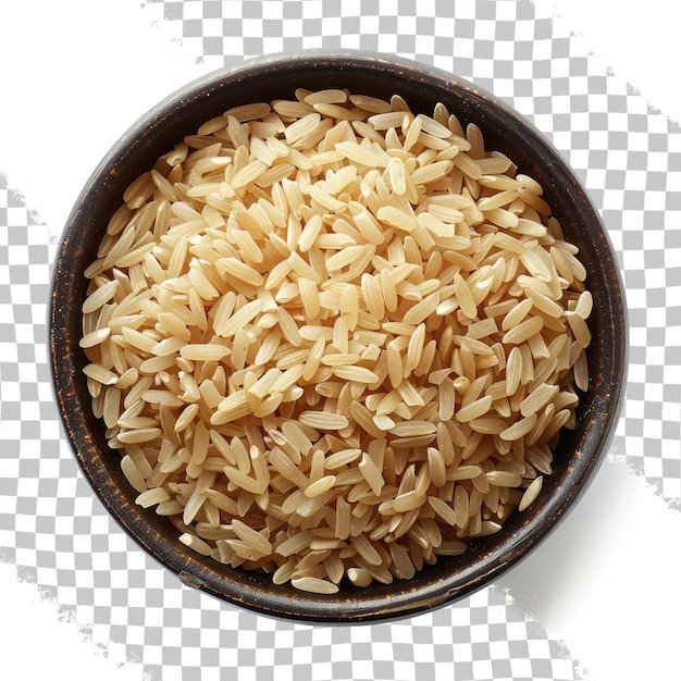 PSD un bol de riz avec un bord brun et un rebord brun
