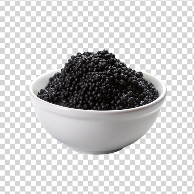 PSD un bol de riz noir et blanc avec une éclaboussure noire de graines noires dedans