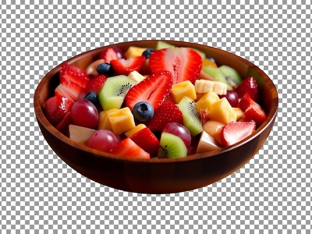 PSD un bol de salade de fruits frais isolé sur un fond transparent
