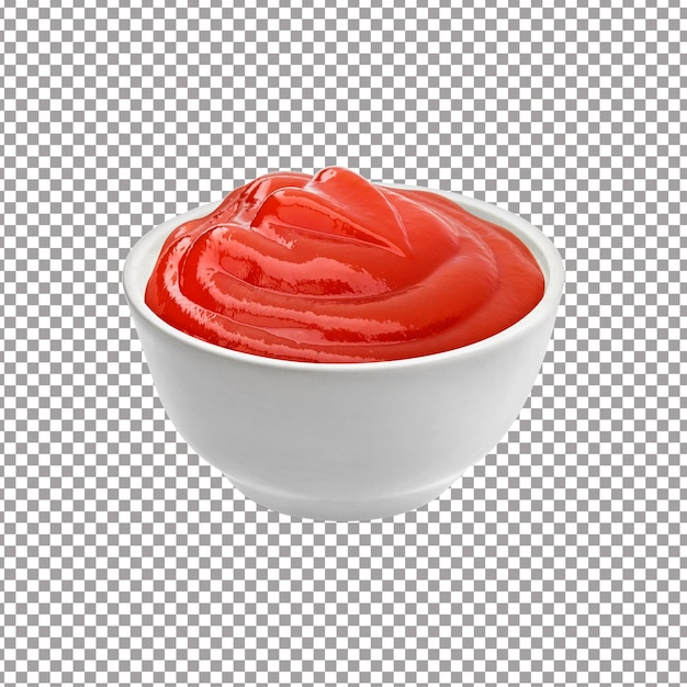 PSD un bol de sauce rouge isolé sur fond transparent