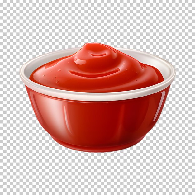 PSD bol de sauce tomate isolé sur un fond transparent