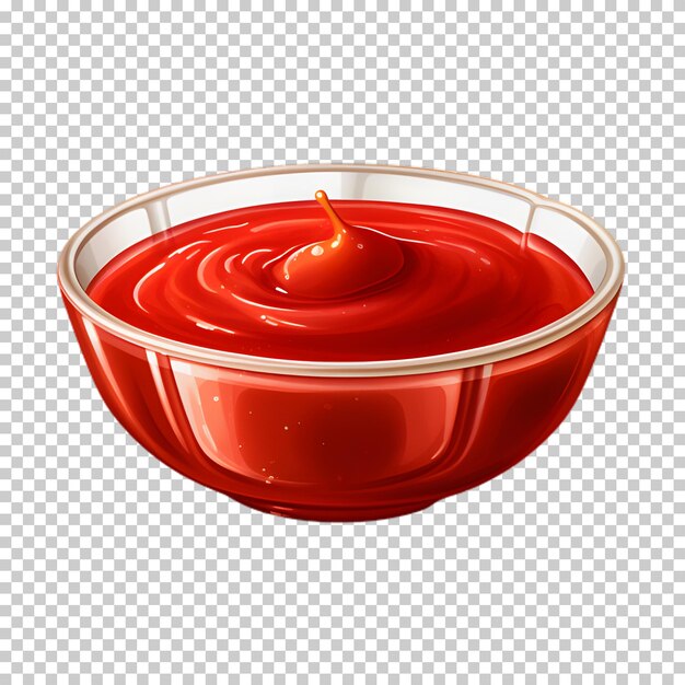 PSD bol de sauce tomate isolé sur un fond transparent